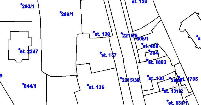 Parcela st. 137 v KÚ Ledeč nad Sázavou, Katastrální mapa