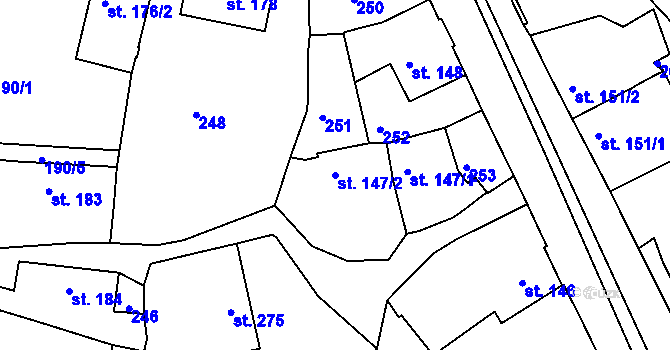 Parcela st. 147/2 v KÚ Ledeč nad Sázavou, Katastrální mapa