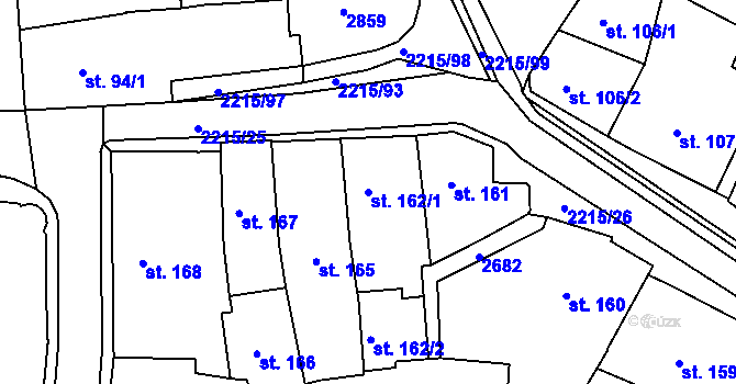 Parcela st. 162/1 v KÚ Ledeč nad Sázavou, Katastrální mapa