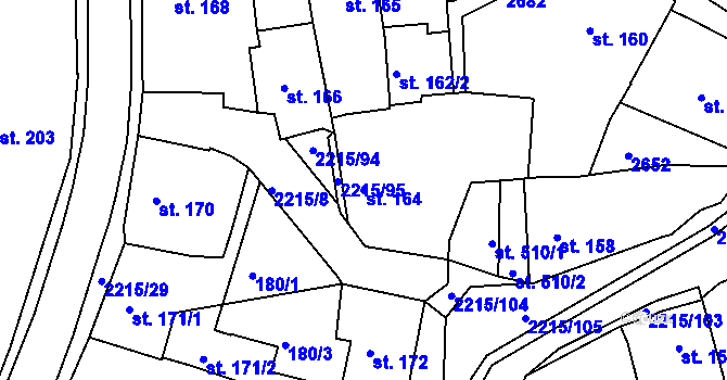 Parcela st. 164 v KÚ Ledeč nad Sázavou, Katastrální mapa
