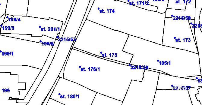 Parcela st. 175 v KÚ Ledeč nad Sázavou, Katastrální mapa