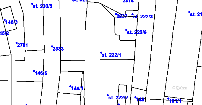 Parcela st. 222/1 v KÚ Ledeč nad Sázavou, Katastrální mapa