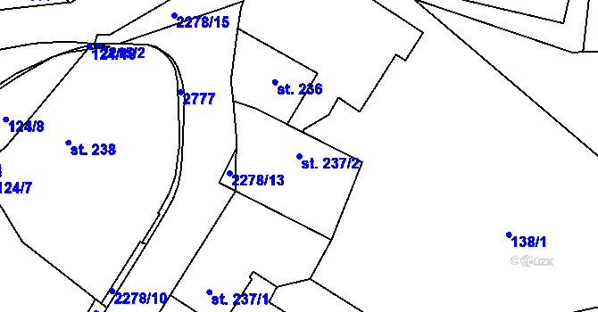 Parcela st. 237/2 v KÚ Ledeč nad Sázavou, Katastrální mapa