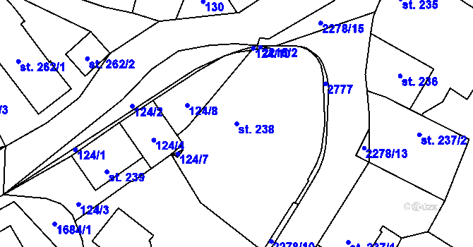 Parcela st. 238 v KÚ Ledeč nad Sázavou, Katastrální mapa