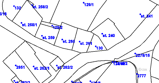 Parcela st. 261 v KÚ Ledeč nad Sázavou, Katastrální mapa