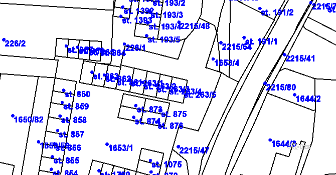 Parcela st. 263/4 v KÚ Ledeč nad Sázavou, Katastrální mapa