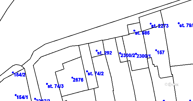 Parcela st. 292 v KÚ Ledeč nad Sázavou, Katastrální mapa