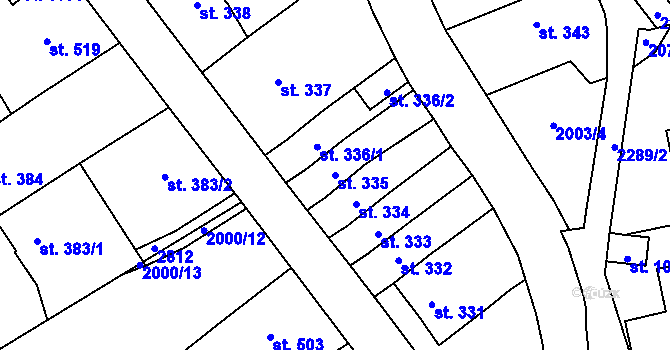 Parcela st. 335 v KÚ Ledeč nad Sázavou, Katastrální mapa