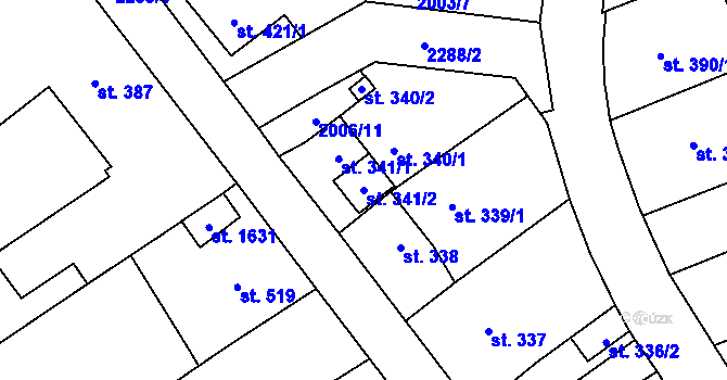 Parcela st. 341/2 v KÚ Ledeč nad Sázavou, Katastrální mapa