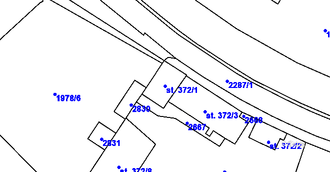 Parcela st. 372/1 v KÚ Ledeč nad Sázavou, Katastrální mapa