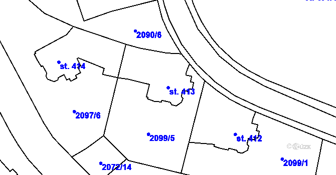 Parcela st. 413 v KÚ Ledeč nad Sázavou, Katastrální mapa