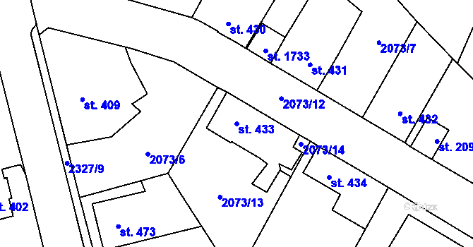 Parcela st. 433 v KÚ Ledeč nad Sázavou, Katastrální mapa
