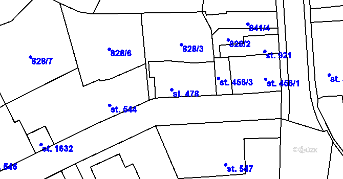 Parcela st. 478 v KÚ Ledeč nad Sázavou, Katastrální mapa