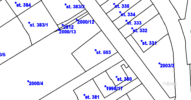 Parcela st. 503 v KÚ Ledeč nad Sázavou, Katastrální mapa