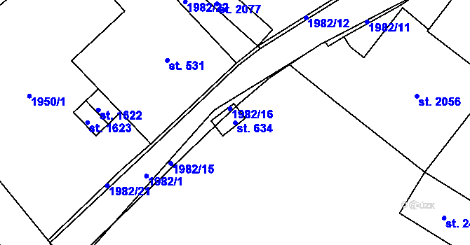 Parcela st. 634 v KÚ Ledeč nad Sázavou, Katastrální mapa