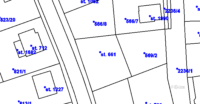 Parcela st. 661 v KÚ Ledeč nad Sázavou, Katastrální mapa