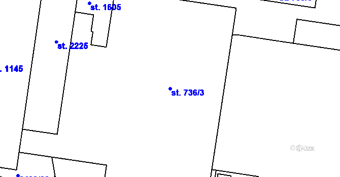 Parcela st. 736/3 v KÚ Ledeč nad Sázavou, Katastrální mapa