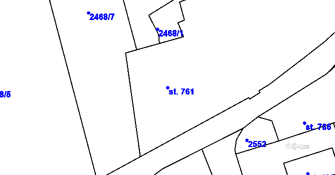 Parcela st. 761 v KÚ Ledeč nad Sázavou, Katastrální mapa