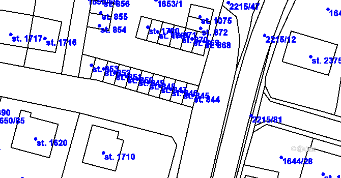 Parcela st. 846 v KÚ Ledeč nad Sázavou, Katastrální mapa