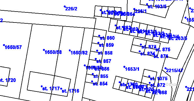 Parcela st. 858 v KÚ Ledeč nad Sázavou, Katastrální mapa