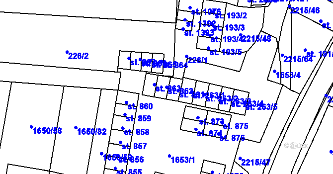 Parcela st. 862 v KÚ Ledeč nad Sázavou, Katastrální mapa
