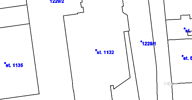 Parcela st. 1132 v KÚ Ledeč nad Sázavou, Katastrální mapa