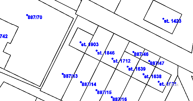 Parcela st. 1846 v KÚ Ledeč nad Sázavou, Katastrální mapa