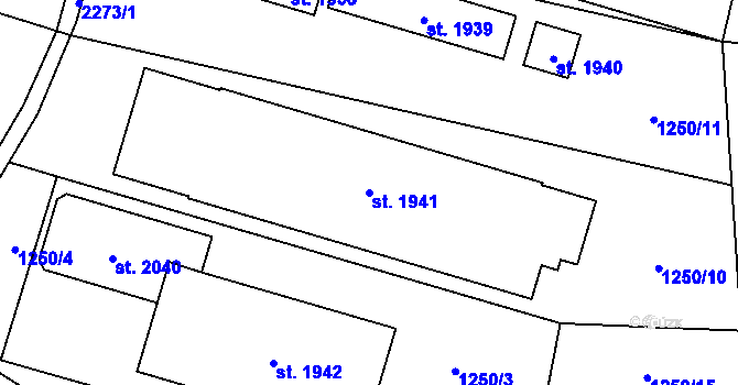 Parcela st. 1941 v KÚ Ledeč nad Sázavou, Katastrální mapa
