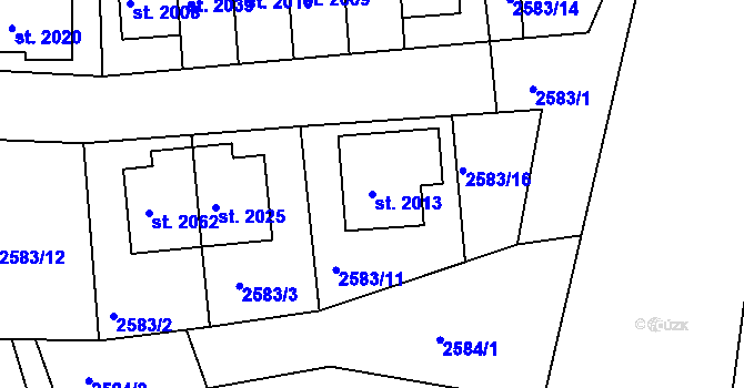 Parcela st. 2013 v KÚ Ledeč nad Sázavou, Katastrální mapa