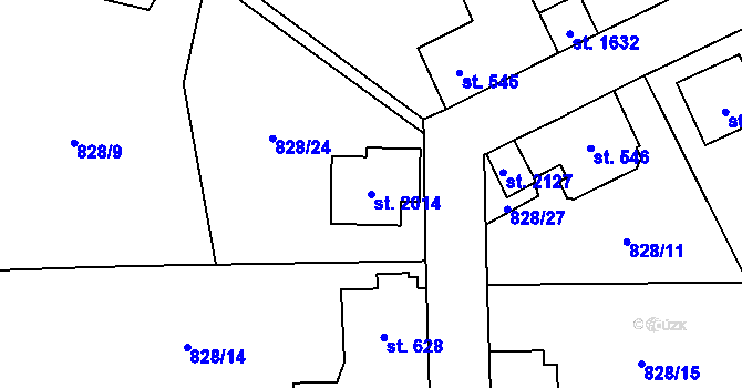 Parcela st. 2014 v KÚ Ledeč nad Sázavou, Katastrální mapa