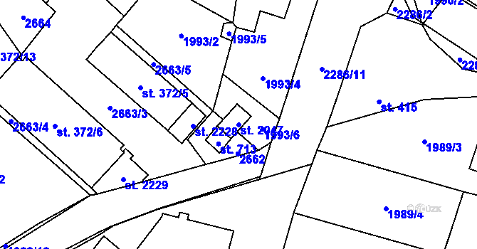 Parcela st. 2047 v KÚ Ledeč nad Sázavou, Katastrální mapa
