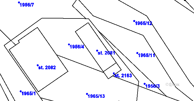 Parcela st. 2081 v KÚ Ledeč nad Sázavou, Katastrální mapa