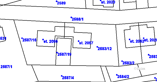 Parcela st. 2097 v KÚ Ledeč nad Sázavou, Katastrální mapa