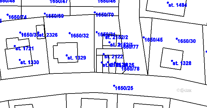 Parcela st. 2122 v KÚ Ledeč nad Sázavou, Katastrální mapa
