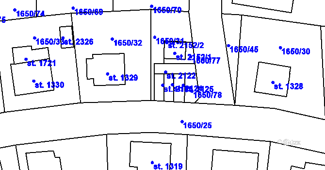 Parcela st. 2123 v KÚ Ledeč nad Sázavou, Katastrální mapa