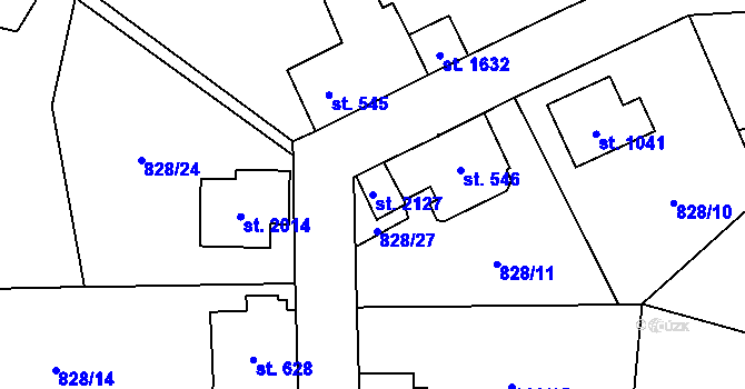 Parcela st. 2127 v KÚ Ledeč nad Sázavou, Katastrální mapa
