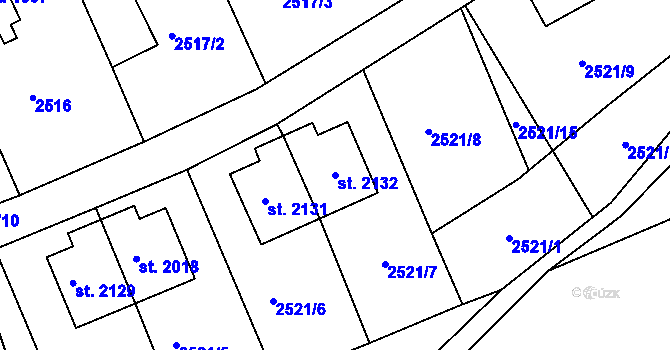 Parcela st. 2132 v KÚ Ledeč nad Sázavou, Katastrální mapa