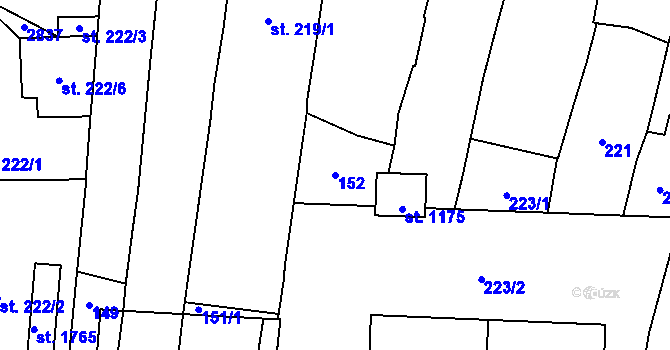 Parcela st. 152 v KÚ Ledeč nad Sázavou, Katastrální mapa