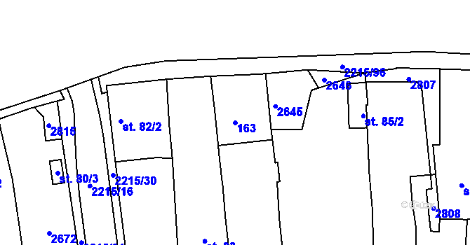 Parcela st. 163 v KÚ Ledeč nad Sázavou, Katastrální mapa