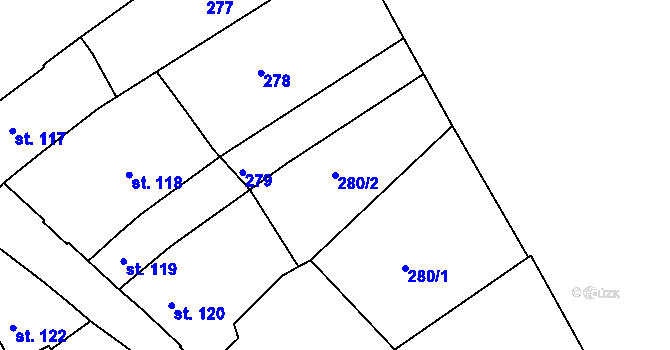 Parcela st. 280/2 v KÚ Ledeč nad Sázavou, Katastrální mapa