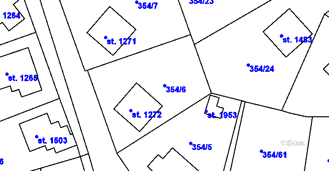 Parcela st. 354/6 v KÚ Ledeč nad Sázavou, Katastrální mapa