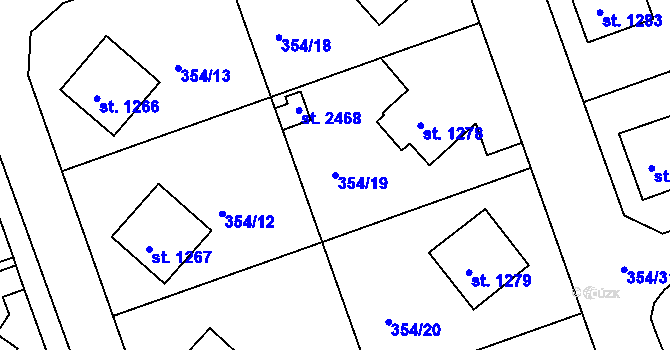 Parcela st. 354/19 v KÚ Ledeč nad Sázavou, Katastrální mapa