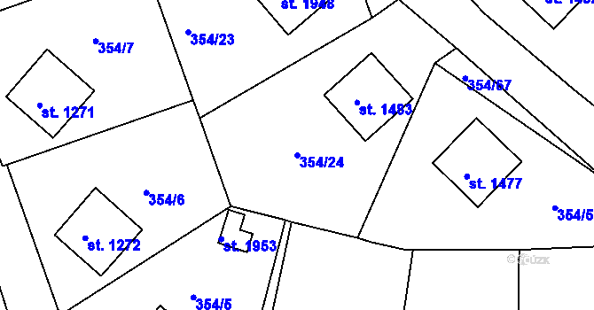 Parcela st. 354/24 v KÚ Ledeč nad Sázavou, Katastrální mapa