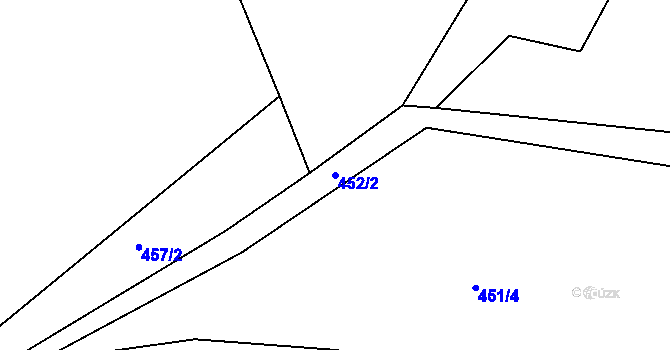 Parcela st. 452/2 v KÚ Ledeč nad Sázavou, Katastrální mapa