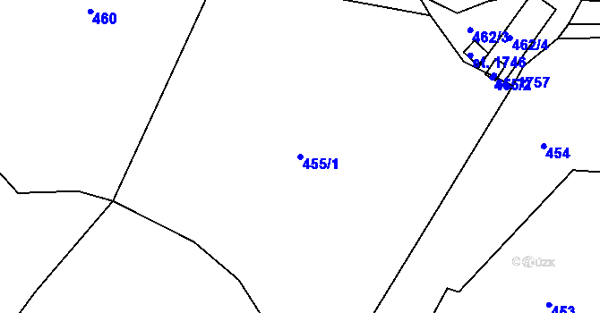 Parcela st. 455/1 v KÚ Ledeč nad Sázavou, Katastrální mapa