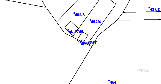 Parcela st. 455/2 v KÚ Ledeč nad Sázavou, Katastrální mapa