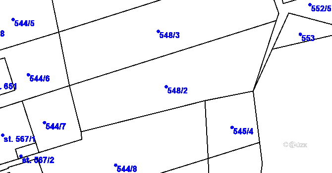 Parcela st. 548/2 v KÚ Ledeč nad Sázavou, Katastrální mapa