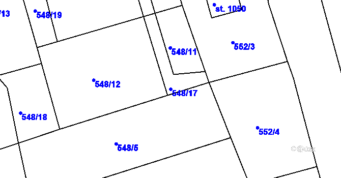 Parcela st. 548/17 v KÚ Ledeč nad Sázavou, Katastrální mapa