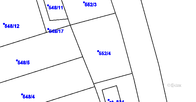 Parcela st. 552/4 v KÚ Ledeč nad Sázavou, Katastrální mapa