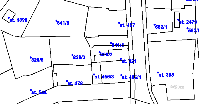 Parcela st. 828/2 v KÚ Ledeč nad Sázavou, Katastrální mapa